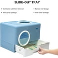 thumbnail image 4 of Dextrus Large Enclosed Cat Litter Box, Odorless Enclosed Design with Drawer, Lid Cover, Front Entry & Top Exit Door for Easy Cleaning - Blue, 4 of 6