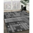 thumbnail image 3 of Ahgly Company Tapis Rond Lavable en Machine Intérieur Transitionnel Gris, 8 Pieds Rond, 3 of 7