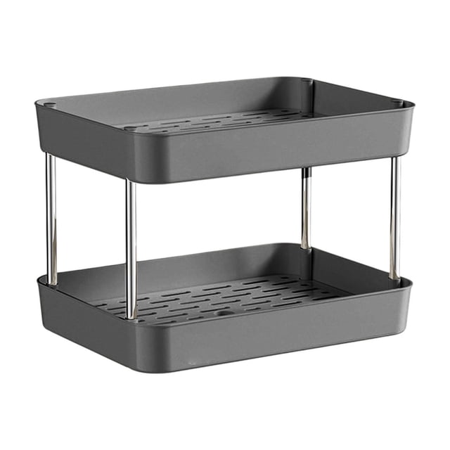 Leodye 1PCS Double-tier Desktop Cup Storage Rack Compact Sturdy Home Dining Coffee Tea Cup Set Display Organizer -12.8x12.2x8.66in