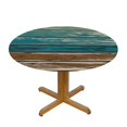 thumbnail image 3 of HAOXIT Round Table Cover , Table Cloth Round Fitted with Elastic Edged for Parties , Wooden Board 42-46, 3 of 8