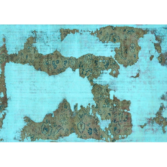 Ahgly Company Indoor Rectangle Abstract Light Blue Modern Area Rugs, 6' x 9'