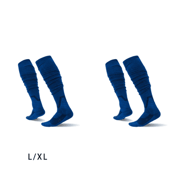 AUQ 2Pcs Soccer Socks,Performance Enhancing Youth Soccer Socks,Cushioned Soccer Shin Guards,Blue