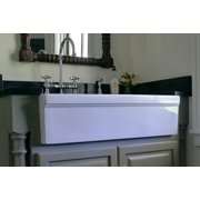 Farmhaus Fireclay Quatro Alcove Large Reversible Sink with Decorative 2 Lip on One Side and 2 Lip on the Opposite Side - Biscuit