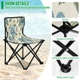 thumbnail image 4 of WOBOGO Seamless Pattern Of Blue Flowers and Green Leaves Camping Chair Convenient Four Corner Backrest Folding Stool Can Hold Up to 220lbs, 4 of 8