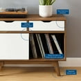 thumbnail image 6 of Modway Envision Vinyl Record Display Stand in Walnut White, 6 of 6