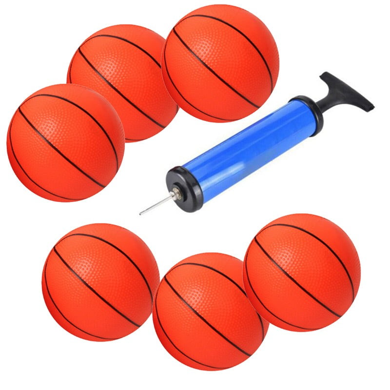 6pcs 10cm Sporting Basketball Small Mini Inflatable With Pump Kids Sports Toys 