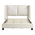 thumbnail image 2 of Furniture of America Paent Fabric Upholstered Platform Queen Bed in Beige, 2 of 11