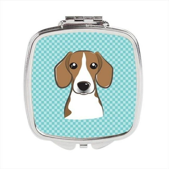 Carolines Treasures  Checkerboard Blue Beagle Compact Mirror - 2.75 x 3 x .3 In.