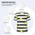 thumbnail image 3 of Zufioo Lemon Print Men's Baseball Short Sleeve, Moisture Wicking Button-Down Hip Hop Tee-X-Large, 3 of 7