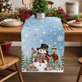 thumbnail image 2 of Blue Snowman Christmas Dresser Scarf Farmhouse, Dining Table Decorations for Wedding/Parties, Gifts Xmas Tree Snowflake Winter Elk Table Runner 108 Inches Long for Kitchen Dining, 13 x 108 In, 2 of 9