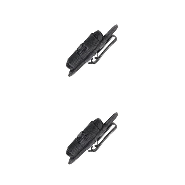 Ounissouiy Flashlight Pouch 360 Rotatable Outdoor Multifunction Torch Emergency Clip Pliers Scratch-Resistant Shears Lighting Folding Belt Negro 2Conjunto