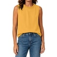 thumbnail image 7 of SSZMDLB Women Plus Size Sleeveless Ruffle Tank Tops Loose Round Neck Basic Tee Solid Boho Casual Summer Tops Vacation Holiday Outfits, Yellow 2XL, 7 of 7