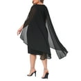 thumbnail image 3 of Agnes Orinda Plus Size Dress for Women V Neck Cape Sleeve Midi Bodycon Cocktail Dress, 3 of 5