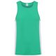 thumbnail image 1 of AWDis Just Cool - Camiseta sin mangas / tirantes de deporte con franjas laterales Hombre/ Caballero - Playa/Piscina (Verde Kelly/ Blanco polar), 1 of 1