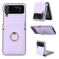 thumbnail image 1 of Allytech for Galaxy Z Flip 4 5G Case 2022 (6.7 inch), Anti-Scratch Slim Thin PU Leather Shockproof Case with Ring Holder for Samsung Galaxy Z Flip4 2022, Violet, 1 of 11