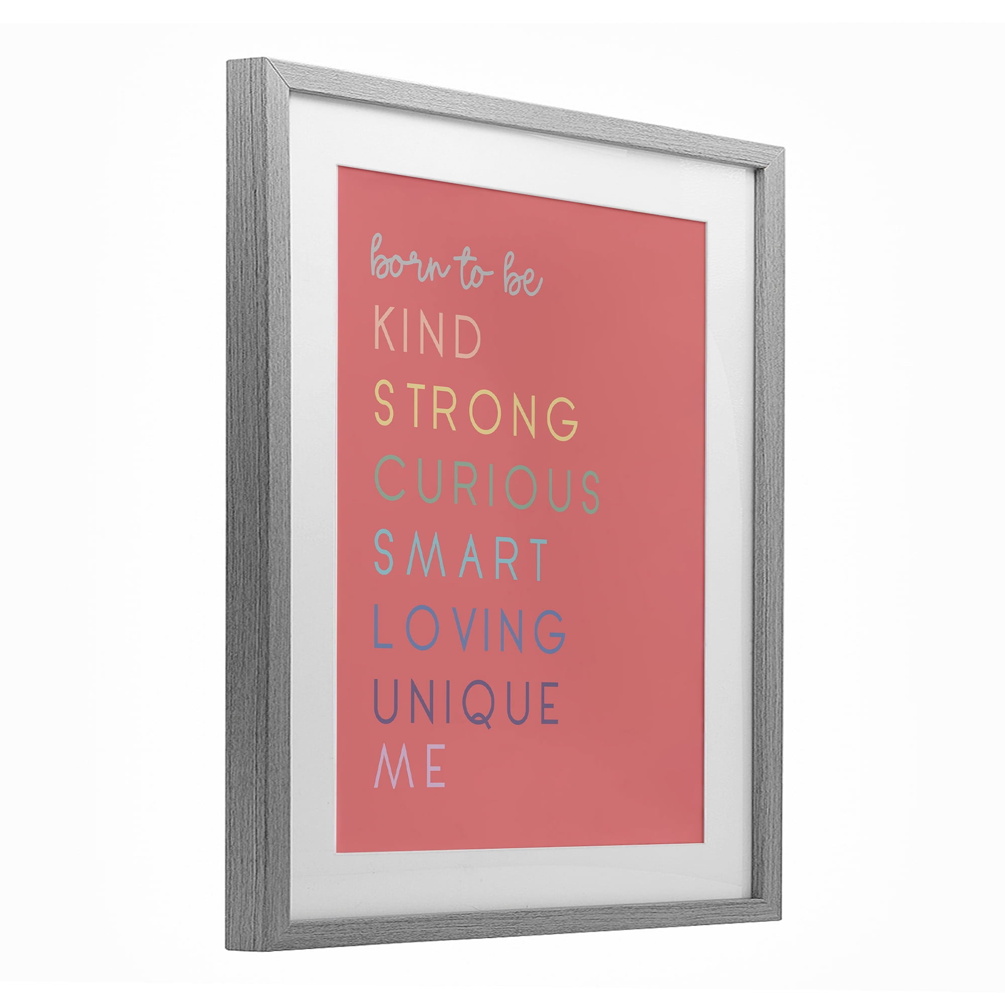 Stupell Industries Born To Be Adjectives Gray Framed Print Under Glass, design by Anna Quach