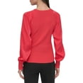 thumbnail image 2 of DKNY womens  Mix Media V-Neck Sweater, m, Pink, 2 of 3