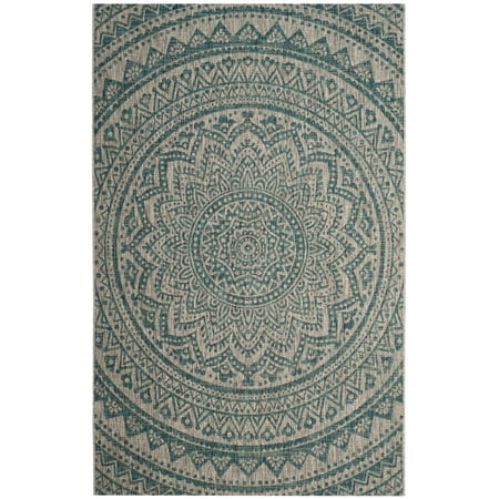 - Safavieh Courtyard Josiah Floral Medallion Indoor/Outdoor Area Rug