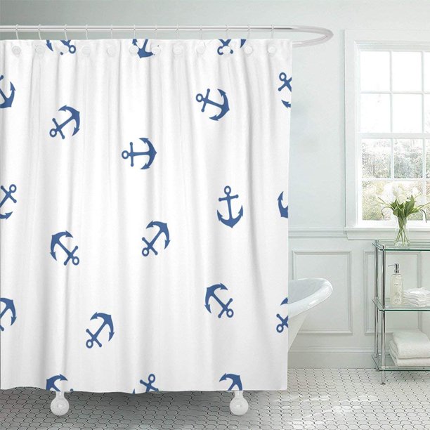 ARTJIA Blue Abstract Pattern Anchor Navy Color Geometric Graphic Marine