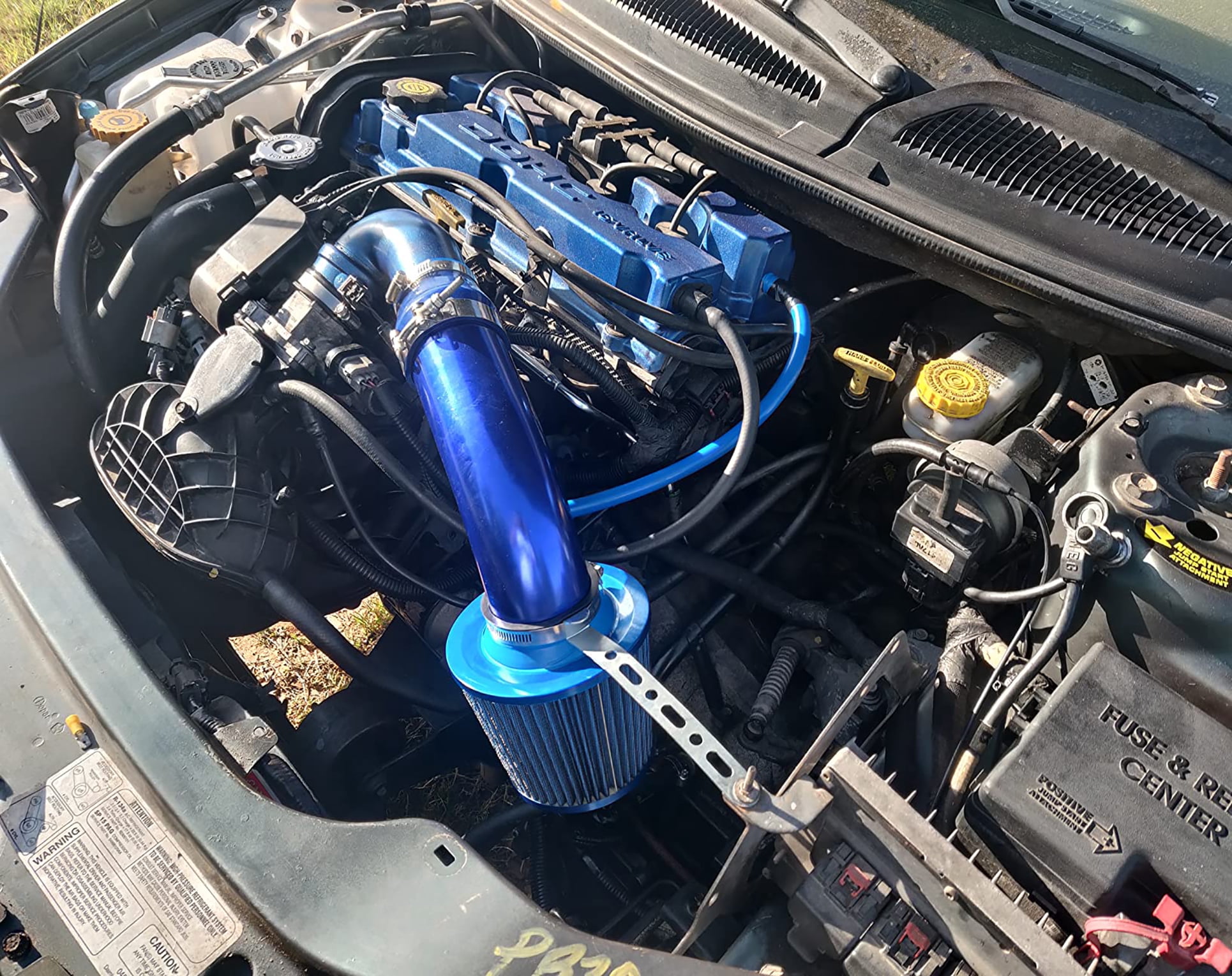3 Inch Universal Cold Air Intake Kit - Aluminum Induction Flow Hose with Air Filter (Blue) - High Performance, Easy Installation, Fits Most Vehicles