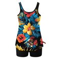thumbnail image 7 of VISALY Tankini Swimsuits for Women Tankini Bathing Suits Two Piece Flower Graphic Swim Tank Top with Boyshorts Tummy Control Bathing Suits Flowy Swim Tops with Boy Shorts Swimwear Black L, 7 of 7