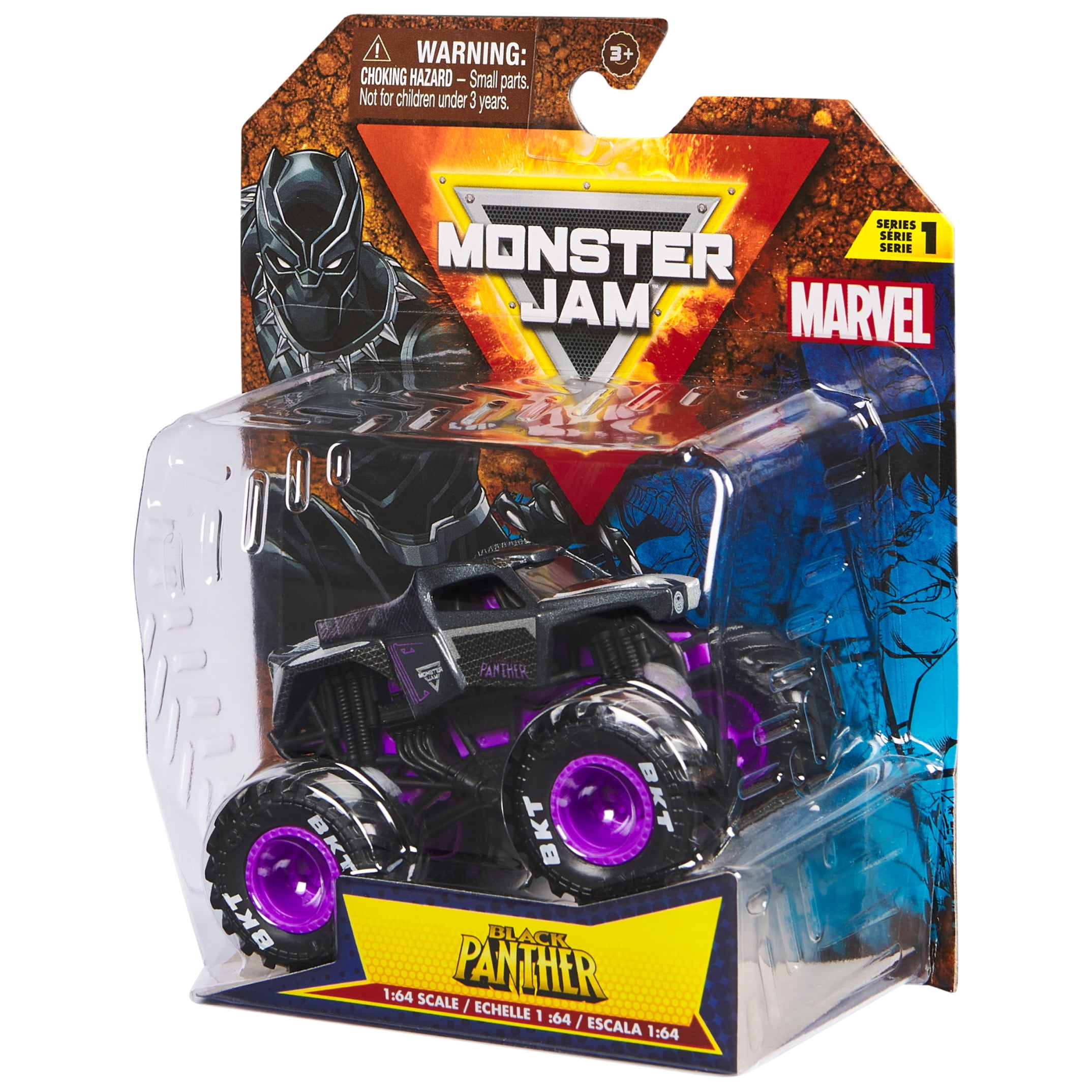 Monster Jam, Marvel Black Panther Monster Truck, 1:64 scale