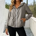 thumbnail image 2 of Jsaierl Women's Lightweight Hooded Zip Up Windbreaker Jacket with Elastic Cuffs and Drawstring Bottom Sporty Outdoor Top, 2 of 8
