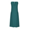 thumbnail image 6 of Miluxas Summer Dresses for Women Sleevless V Neck Boho Sundress Flowy Long Maxi Dress Beach Outfits Green XL(XL), 6 of 7
