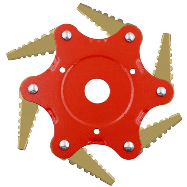 Cabezal de corte de acero para exteriores, cabezal de corte de versión mejorada, herramienta de cuchillas de acero para hierba, cuchillas de afeitar de 6 cuchillas de acero, cabezal de corte de 6 dientes