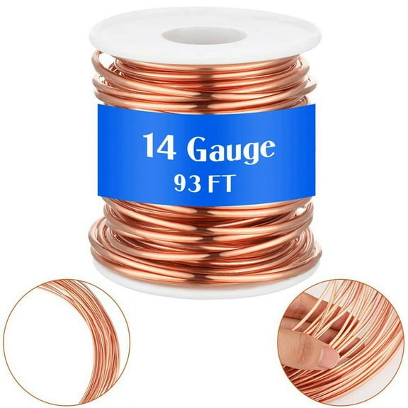 Soft Copper Wire for Electroculture Plants Bare Pure Copper Wire,1 Pound Spool,24 Gauge,0.020 Inch Dia,853.6 Inch Length