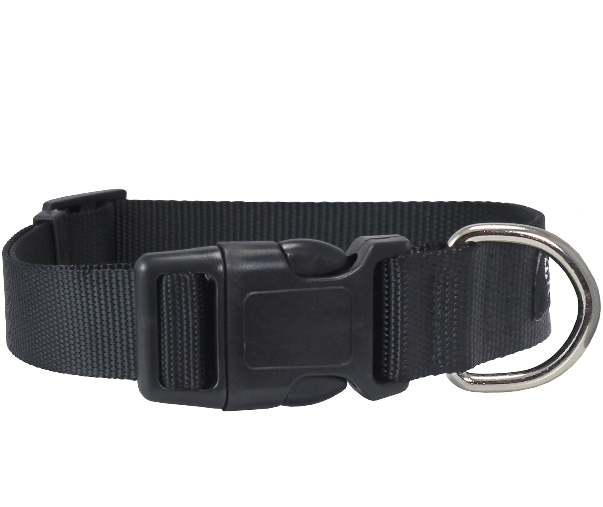 Classic Strong Solid Black Color Adjustable Quick Release Nylon Dog