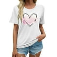 thumbnail image 1 of LUOGENLI T-shirts pour Femmes Mode Décontractée Chemises Imprimées Col Rond Manches Courtes Tee Tops Tunique Blouse T-shirts pour Femmes Graphique Tee Drôle Saint-Patrick Blanc L, 1 of 4