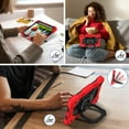 thumbnail image 2 of Hybrid Shockproof 360 Rotating Stand With Hand Strap and Shoulder Strap Kids Case For Apple iPad Mini 6 & iPad Mini 7 A2993/A2995/A2996/A2567/A2568/A2569,Red&Black, 2 of 9