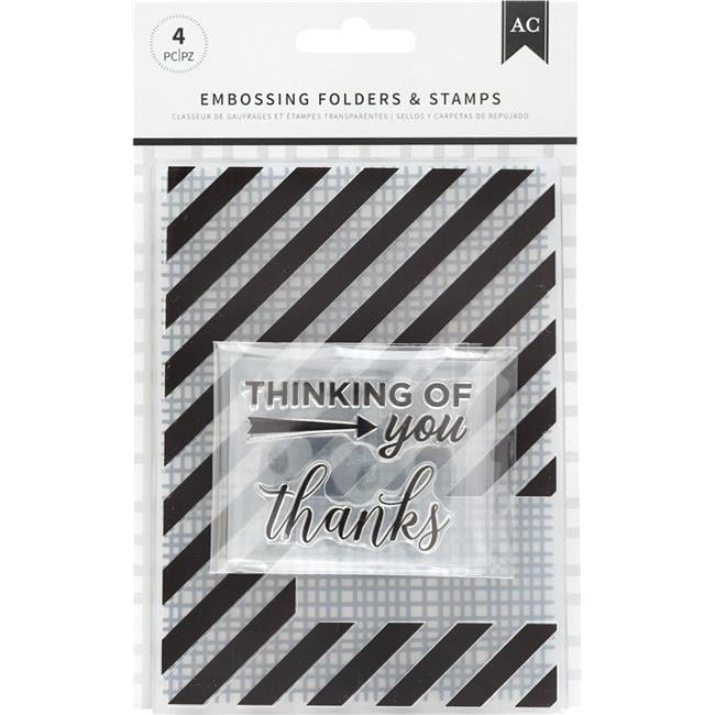American Crafts Embossing Folders & Stamp Set ThankfulThinking