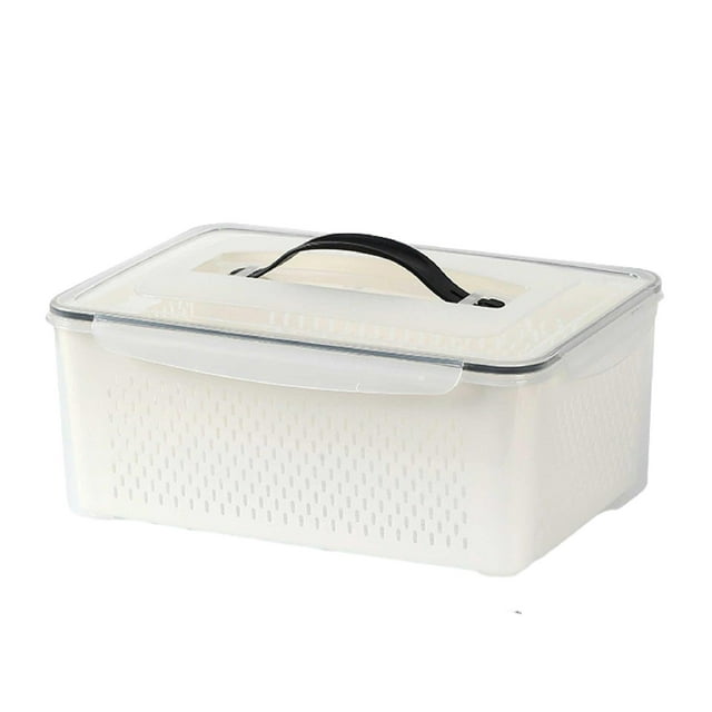 WRKEKC Clearance Ventilated Fresh Produce Storage Containers for Fridge, Multi-Layer Vegetable Organizer with Drainage Tray, Kitchen Refrigerator Bins