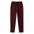 thumbnail image 1 of Pantalones deportivos anchos con forro polar para mujer: pantalones de yoga de cintura alta con bolsillos, cintura elástica fruncida para entrenamientos informales, 1 of 3
