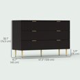 thumbnail image 3 of HOMCOM 6 Drawer Dresser for Bedroom Chest of Drawers Gold Handles and Legs, 3 of 10