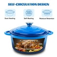 thumbnail image 3 of Hawsaiy 4.5 QT Enameled Cast Iron Dutch Oven with Lid, Nonstick Cookware for Baking, Roasting, Braising & Cooking, Dual Handles, Dark Blue, 3 of 10