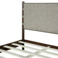 thumbnail image 5 of Christopher Knight Home King Size Bed Frame with Headboard, Platform Bed with Solid Wood Frame, Walnut+Light Grey, 5 of 8