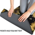 thumbnail image 3 of Black Sunflower White Flower Pattern Hot Yoga Mat Towel Non Slip for Hot Yoga - Quick-Drying Yoga Mat Cover with 4 Corner Pockets with Travel Bag - Hot Yoga Towel Non Slip 70"x26", 3 of 6