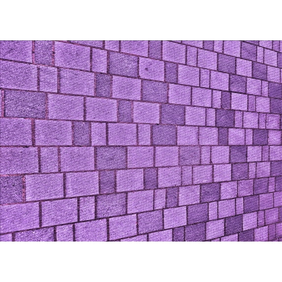 Ahgly Company Machine Washable Indoor Rectangle Transitional Violet Purple Area Rugs, 5' x 8'