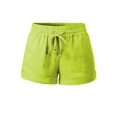 thumbnail image 5 of Made by Olivia Women's Drawstring Elastic Waist Casual Comfy Cotton Linen Beach Shorts, 5 of 6