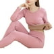 thumbnail image 1 of Qarigey Ropa interior térmica para mujer, ropa interior térmica gruesa para invierno, para clima frío, elástica, parte inferior larga, conjuntos de Pijama Rosa/Conjunto/L Qarigey AP013086-03B, 1 of 6