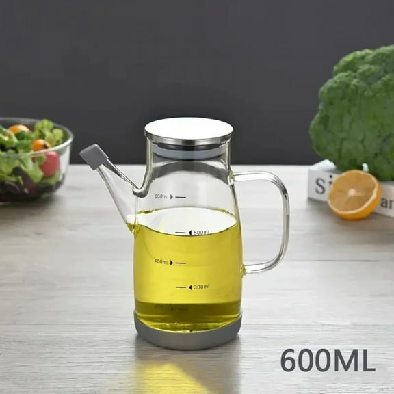 600/800/1000ML Glass Oil Dispenser Bottle with Drip Free Spout Large Capacity Leak-Proof Oil Storage Container for Kitchen Tools