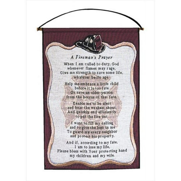 Manual Woodworkers and Weavers HWAFP A Firemans Prayer Tapestry Wall Hanging Vertical 17 X 25 in.