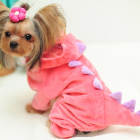 Funny Warm Small Dog Clothes Halloween Pet Dinosaur Costume Winter Puppy Hoodies Flannel Jacket for Small Medium Large Dogs Cats