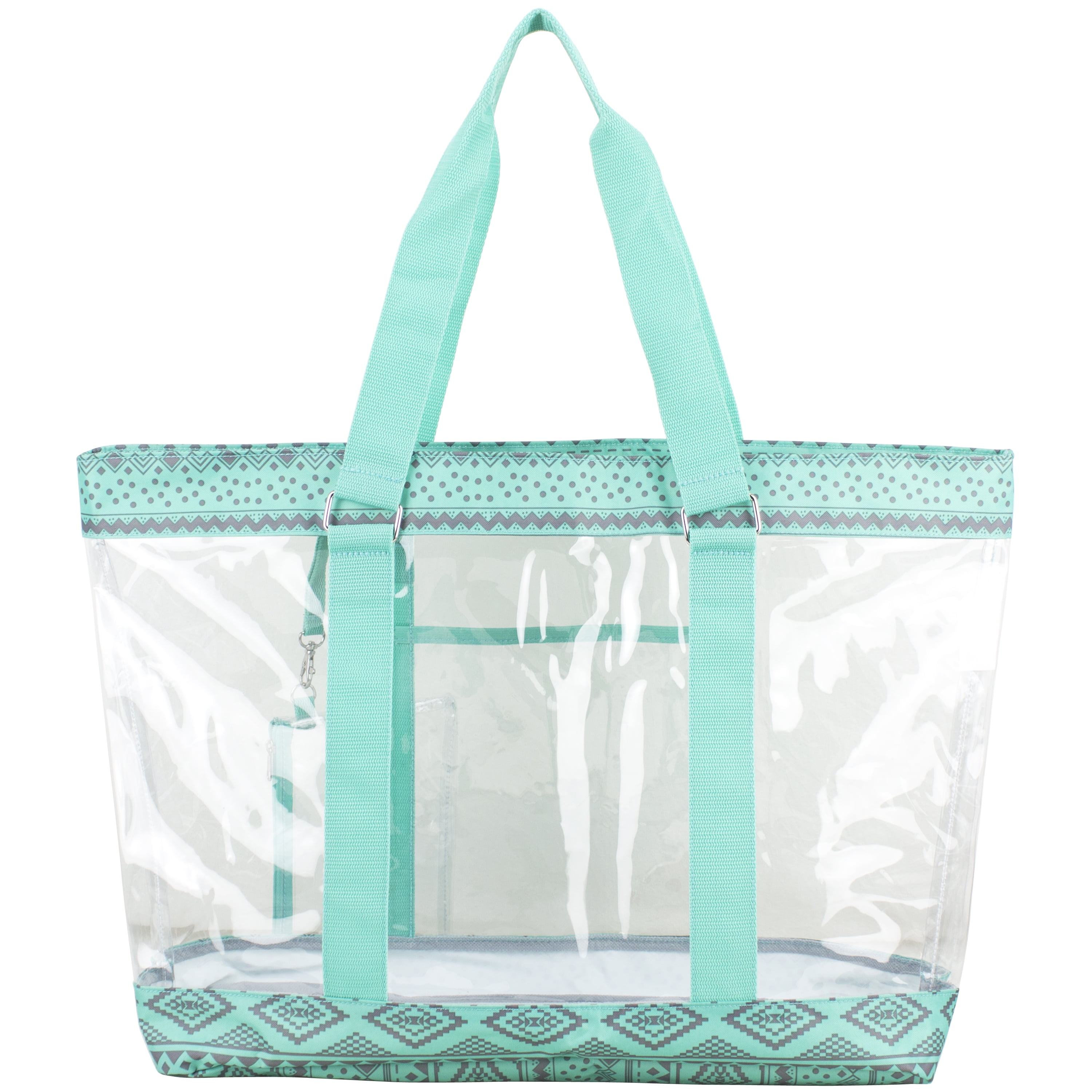 Eastsport Unisex PVC Polyester Deluxe Wristlet Tote Bag, Turquoise Aztec