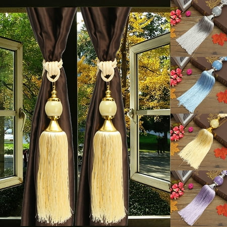 Deal of the Day - Moaere 1 Pair Beaded Tassels Tieback Curtain Cord Home Textiles Window Treatments Deal of the day
