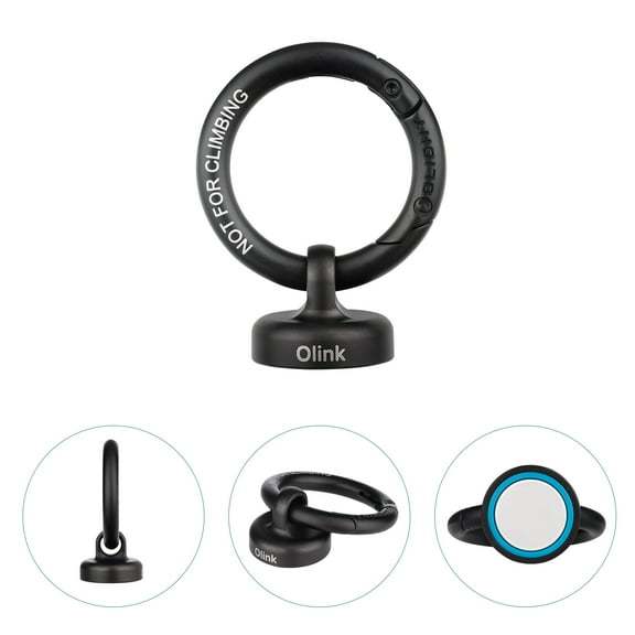 OLIGHT OLINK Portable Magnetic Hook Compatible with Olight Flashlights, Obulb Series, Stainless-Made Carabiner-Style Ring (Black)