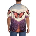 thumbnail image 3 of Honeii Butterfly Over Lavender for Men's Short-Sleeved Button-Up Collared Shirt Featuring A Pocket, Perfect for Beach Vacations, And Travel Adventures.-XX-Large, 3 of 5